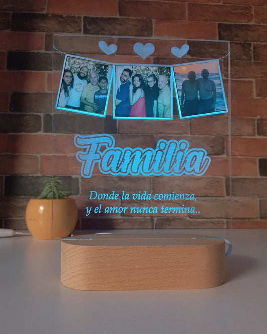 🌟 Lámpara "Familia, nuestro mayor tesoro" 💙