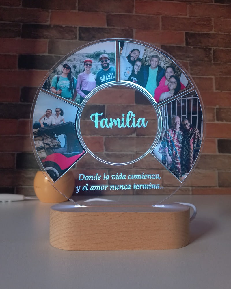 Lámpara Personalizada "Círculo Familiar" 4 Fotos