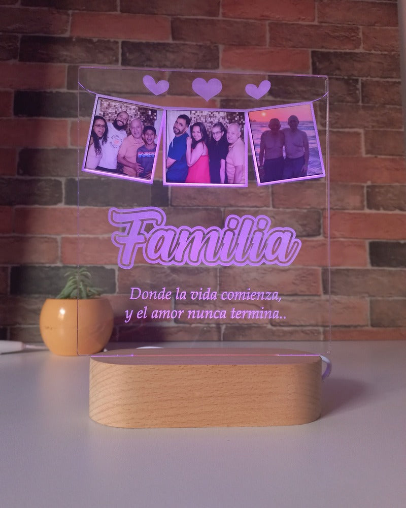 🌟 Lámpara "Familia, nuestro mayor tesoro" 💙