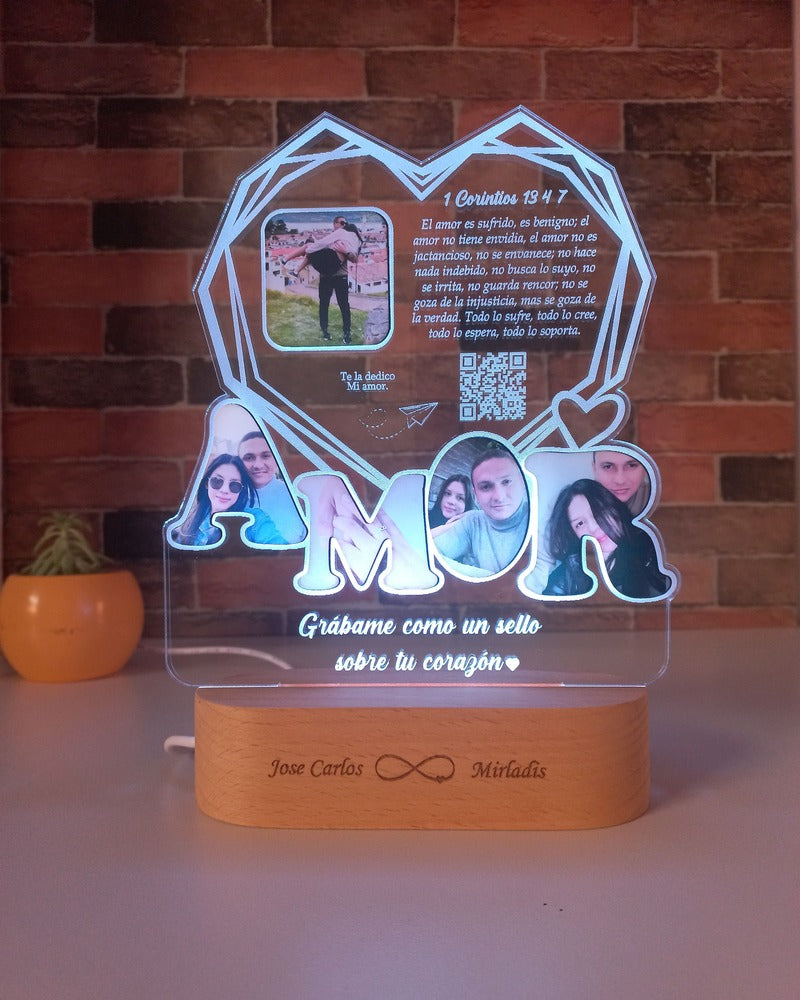 Lámpara Personalizada "AMOR" – Un Regalo que Ilumina Sentimientos