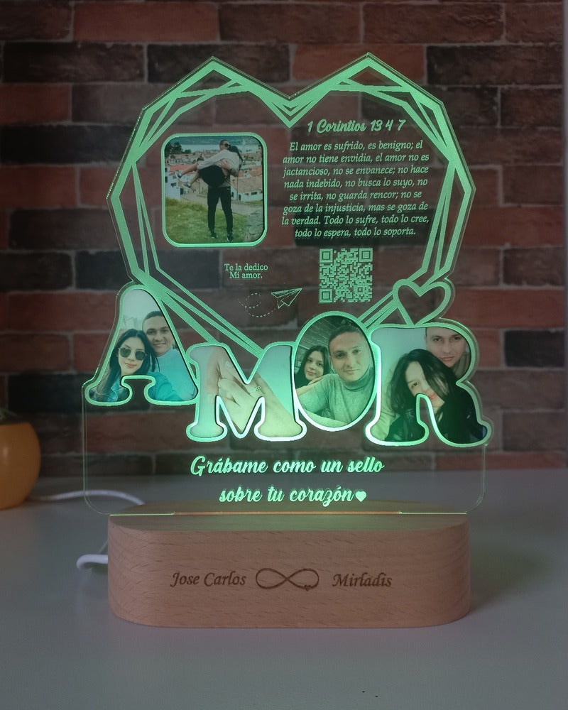 Lámpara Personalizada "AMOR" – Un Regalo que Ilumina Sentimientos