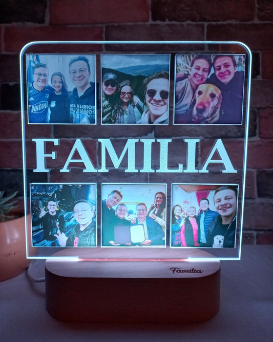 🌟 Lámpara "Recuerdos en Familia" - 6 Fotos 📸